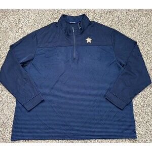 Houston Astros 1/4 Zip Pullover Mens 4XB Blue Performance Cutter & Buck NEW